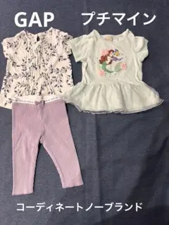 値下げ3枚セットDisneyアリエルGAPトップス+レギンスのサムネイル