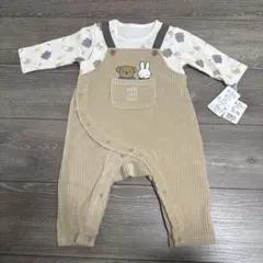 ミッフィーとクマ刺繍ロンパース70cm