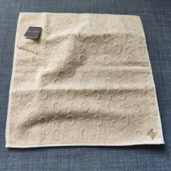 【新品】CELINE ベージュ ロゴ入り タオルハンカチ