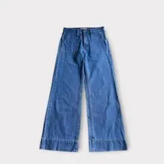 OZOC オゾック デニムワイドパンツM コットン ブルー 美品のサムネイル