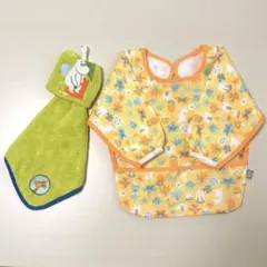ムーミン　北欧　ベビーお食事用エプロン　タオルセット