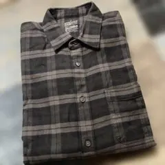 紳士　両面起毛フランネル長袖シャツ　Ｌ　ダークグレーチェック