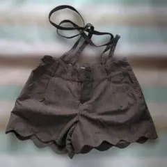 earthブラウン ストライプ ショートパンツLサイズ