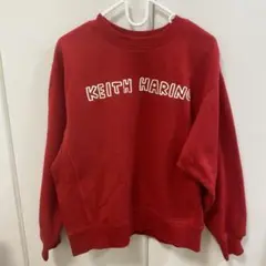 H&M キースヘリング Keith Haring 赤 トレーナー スウェット