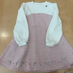 アプレレクール　マイメロ刺繍入り長袖ワンピース　120cm