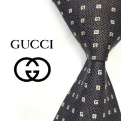 ◆美品◆GUCCI グッチ ネクタイ 黒色 G柄 高級感