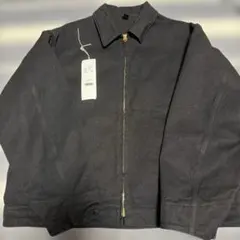 comoli ブラックデニムジップショートジャケット