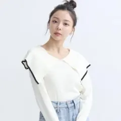 earth music&ecology ビックカラーオフショルニットプルオーバー