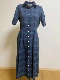 ヨークランド★ブラックウォッチ★半袖★シャツ★ロングワンピース