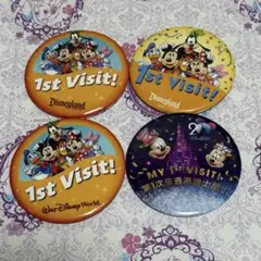 海外ディズニー　缶バッジ　4点セット