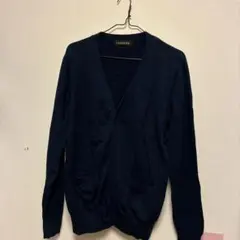 CAMPURE ネイビー Vネックコットンカーディガン