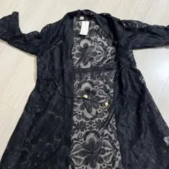 【美品、タグ付】春先に黒レースフラワーカーディガン