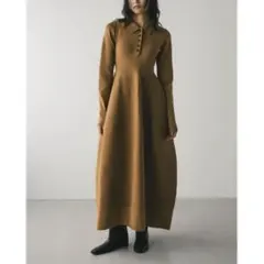 Ameri PENTAGON NECK FOLD HEM DRESS - メルカリ