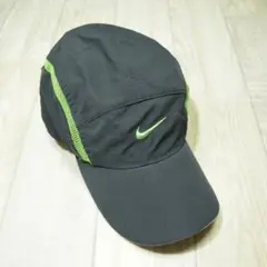 00s Nike ジェットキャップ グレー×グリーン リフレクター 異素材