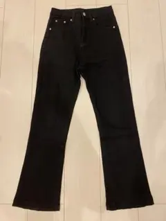フレアデニムパンツ ブラック