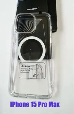 CASEKOO iPhone 15 Pro Max クリアー 隠しスタンド付き