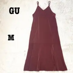 GU ジーユー キャミワンピース マーメイド サテン ロング 上品 光沢 夏
