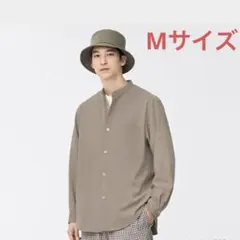 GU ジーユー　リラックスフィットバンドカラーシャツ　ベージュ　カーキ　Ｍ