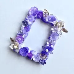 【No.279】ホイップデコ　トレカケース　硬質ケース　紫　薔薇　花　葉っぱ