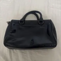 niko and... ニコアンド　ハンドバッグ　エナメル　ネイビー