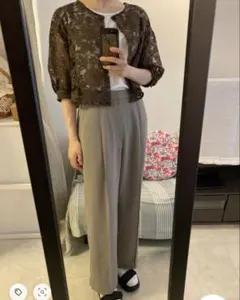 レプシィム　ピンタックパンツ　ワイドパンSサイズ　薄いブラウン