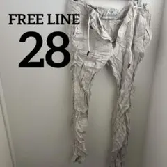 FREE LINE 【28】ホワイト リネンパンツ ズボン ワークパンツ 白色