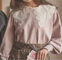 axesポエティック♡レース襟付ニットPO