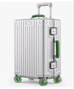 新品 スーツケース 56L シルバー アルミフレーム TSAロック 軽量 M