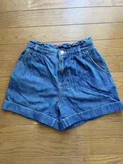 デニムショートパンツ ゴム入りウエスト