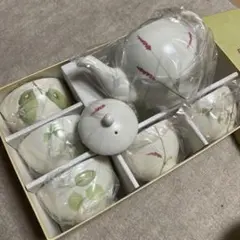 茶器セット 植物模様 陶器　新品未使用