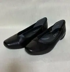 新品 パンプス ブラック 23cm 3E 本革　冠婚葬祭 リクルート