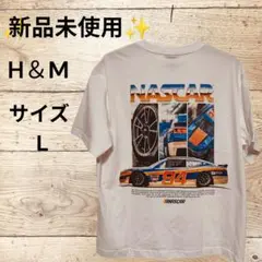 ✨新品未使用✨H＆M バックプリント ホワイト Tシャツ《サイズ…Ｌ》