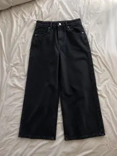 H&M ワイドハイデニム　black