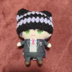 《黒×紫》にじぱぺっと ぬい服 10cm 猫耳ニット帽