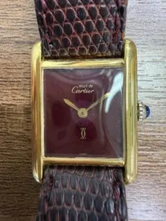 CARTIER カルティエ マストタンク SM 手巻き ガーネットダイアルのサムネイル