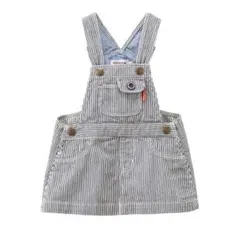 ミキハウス　70 80ジャンパースカート　ストライプ　デニム　S