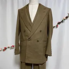 3ピース ダブルスーツ セットアップ 成人式 結婚式 ブラウン