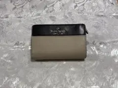 kate spade ケイトスペード 二つ折り財布 バイカラー ベージュ/黒