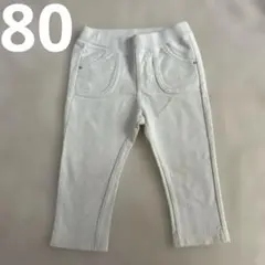 UNIQLO BABY キッズ パンツ ホワイト 80 デニム