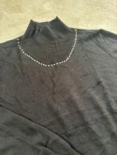 黒 タートルネック 長袖ニット