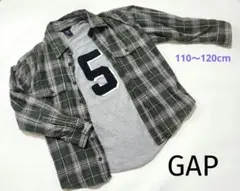 Gap 長袖 シャツ グリーン/グレー　男の子 女の子 120cm