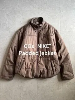 00s old nike ソロスウッシュロゴ 中綿ジャケット ブラウン Y2K