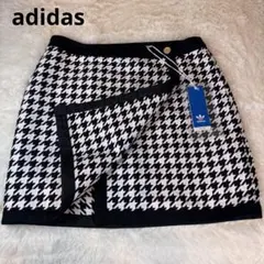 ★adidas★2XL★巻きスカート★千鳥柄★ゴールドロゴボタン★新品7150円
