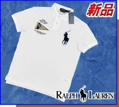 【新品】ポロラルフローレン半袖ポロシャツ綿100%鹿の子Bigポニー白US:S