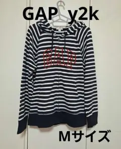 GAP y2k 90s old パーカー Mサイズ ネイビー ボーダーのサムネイル