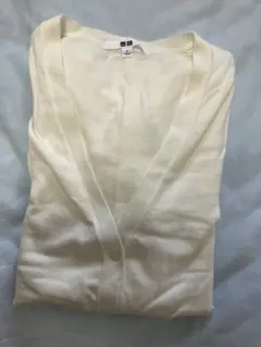 ユニクロ オフホワイト ニットカーディガン Lサイズ ゆったり ほぼ未使用 美品