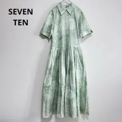 極美品　セブンテン　アートプリントワンピース　ロングワンピース　フレア　半袖のサムネイル