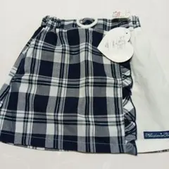 ネイビーとホワイトのチェック柄スカート 110cm