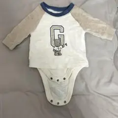 【美品】ベビーGAP 長袖ロンパース 青 0-3ヶ月 くまけつ 男の子