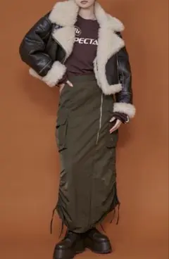 MURUA ムルーア シャイニーカーゴマキシスカート